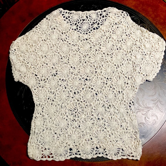 Dressbarn Cream Knitted Blouse Size L - Picture 2 of 6